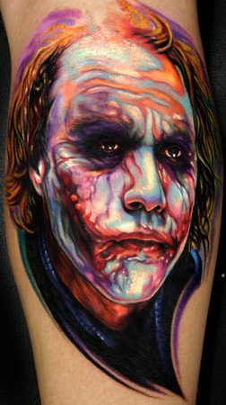 Looking for unique Paul Acker Tattoos?  Heath Ledger Joker From Dark Knight Tattoo