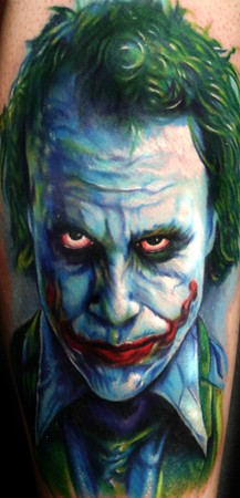 Looking for unique Paul Acker Tattoos?  2nd Heath Ledger Joker From Dark Knight Tattoo