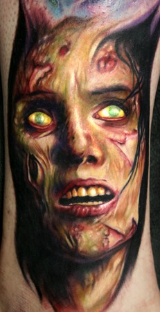 Looking for unique Paul Acker Tattoos?  Zombie Girl from the movie 