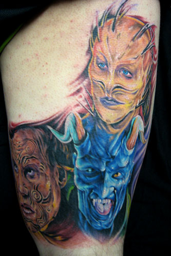 Looking for unique Paul Acker Tattoos?  Nightbreed Thigh2 