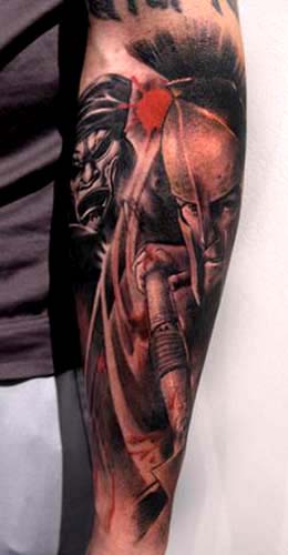 Tattoos - Movie Sci Fi tattoos - 300 movie sleeve tattoo