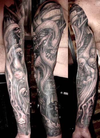 Looking for unique Paul Booth Tattoos Dragon and demons sleeve tattoo Looking for unique Paul Booth Tattoos Dragon and demons sleeve tattoo