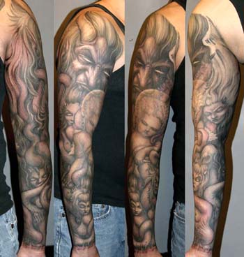 sleeve tattoos ideas. angel sleeve tattoo.