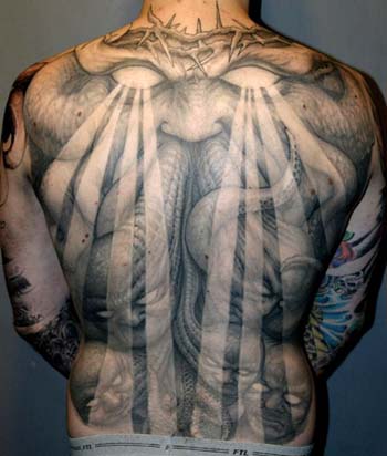 Looking for unique Paul Booth Tattoos Crown of thorns demon back piece 