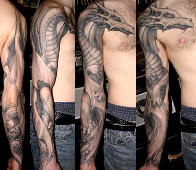 Looking for unique Paul Booth Tattoos Sleeping winged dragon tattoo