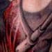 tattoo galleries/ - Horned demon with battle axe tattoo - 28913