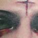 tattoo galleries/ - Creepy female portrait crying blood tattoo