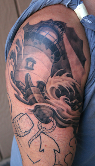 Tattoos In Progress tattoos Lighthouse in progress