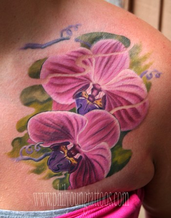 Realistic Orchid Tattoos