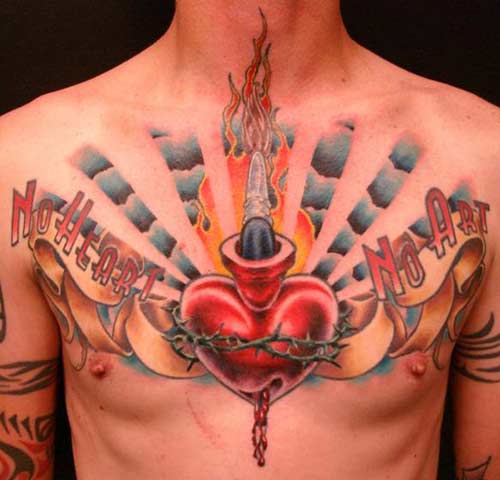 tattos on chest. Forever Grateful Text Quote Tattoo Design On Chest