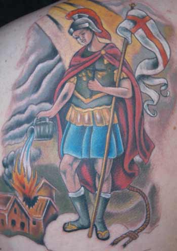 Tattoos - Fire-fighters tattoos - firefighter saint