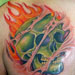tattoo galleries/ - Green skull - 24715