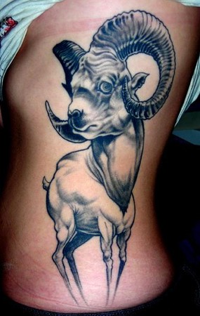 Tattoos - Ben Pease - Black and Gray Dali Inspired Ram