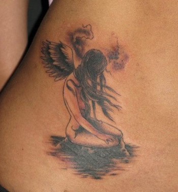 Tattoos - Deidre Doyle - Angel, cover up, tattoo by Deirdre Doyle