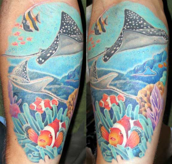 Tattoos - Dee Dee - eaglerays and fish