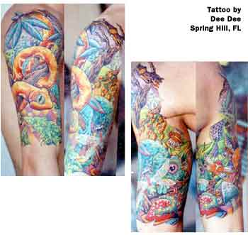 Tattoos - Dee Dee - Shrooms and Lizards