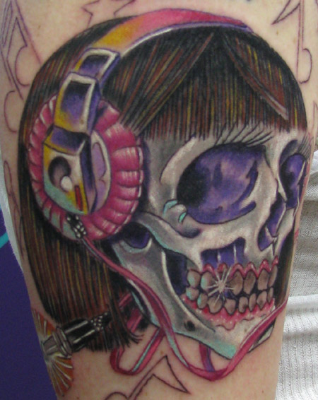 Tattoos Original Art Girls and there headphones