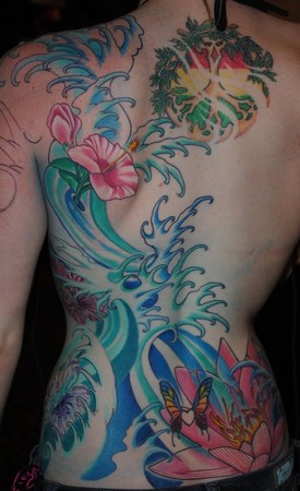 Jason A Leigh WATER AND FLOWERS BACK PIECE