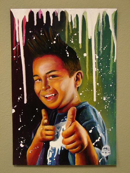 Tattoos - oil portrait of Drake - 59636