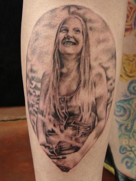 Black and Grey Portrait Tattoo