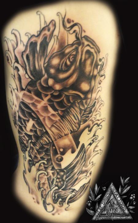 Koi Tattoo Black And Grey