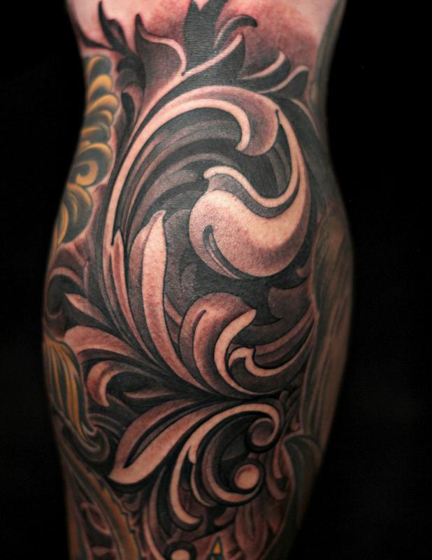 Scroll Flower Tattoo Designs Scroll Flower Tattoo Designs