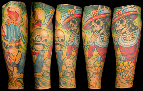 day of dead skull tattoo designs. day of dead tattoos pictures.
