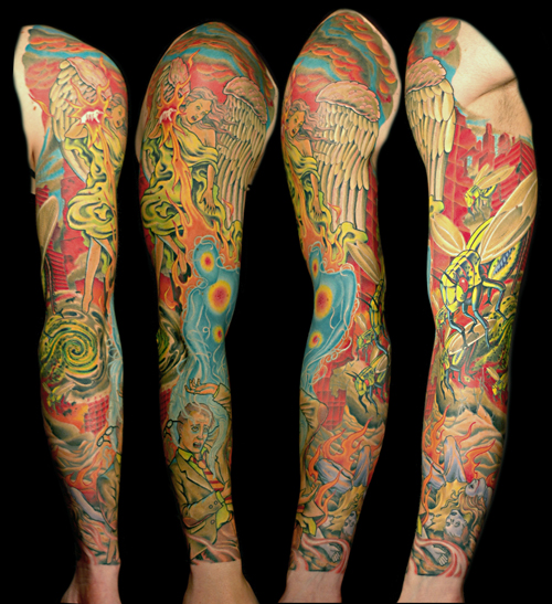 armageddon sleeve by russ abbott tattoonow armageddon sleeve by russ abbott tattoonow