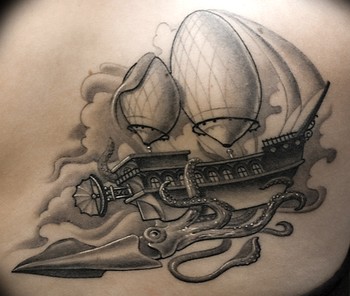 Tattoos - Russ Abbott - Airship Tattoo