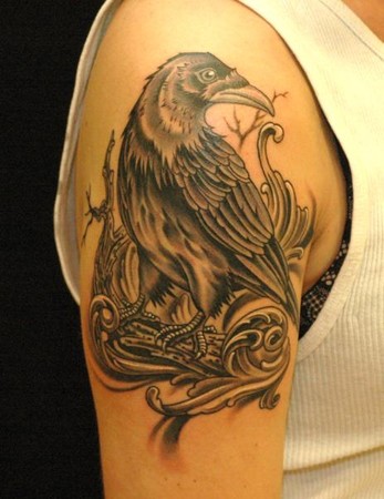 Russ Abbott Crow Tattoo