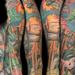 Snapping turtle and South Georgia landscape sleeve Tattoo Design Thumbnail