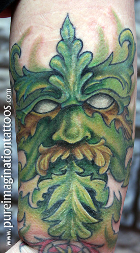 Tattoos - Ethnic Celtic Knotwork tattoos - Green man