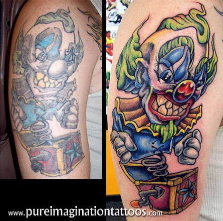 Tattoos Rework tattoos Clown Tattoo Repair click to view large image