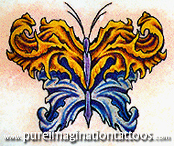 Tattoos - Nature Animal Butterfly tattoos - Fire and Water Fantasy Butterfly
