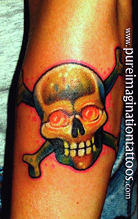 Tattoos - Small tattoos - Skully from a CD case