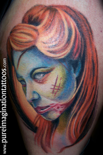 Tattoos Pin Up tattoos Zombie Girl Pinup portrait