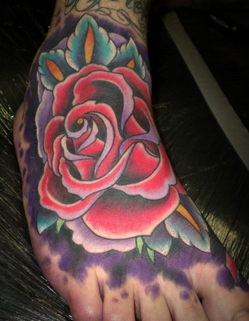 Tattoos Daniel Rosini Traditional Rose Tattoo click to view large image