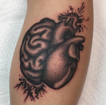 Tattoos - Illustrative Brain & Heart - 132133
