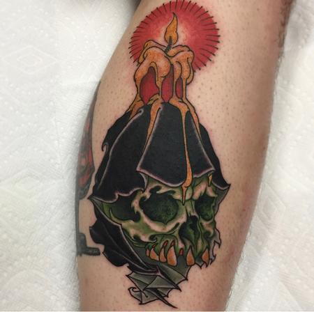 Tattoos - Neotraditional Reaper Skull - 132050