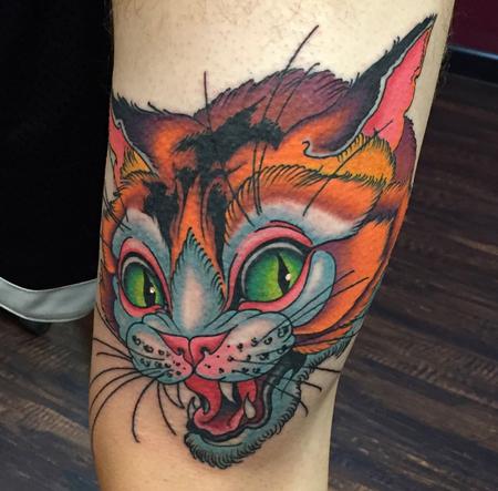 Tattoos - Illustrative Cat Tattoo - 132069
