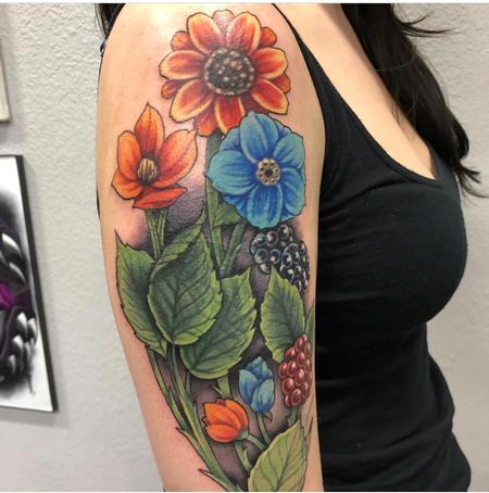 Tattoos - Illustrative Floral Coverup - 132052