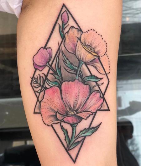 Tattoos - Floral Geometric Tattoo - 132804