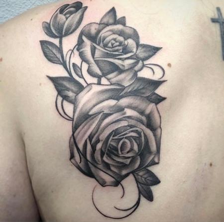 Tattoos - Black & Gray Roses - 133267