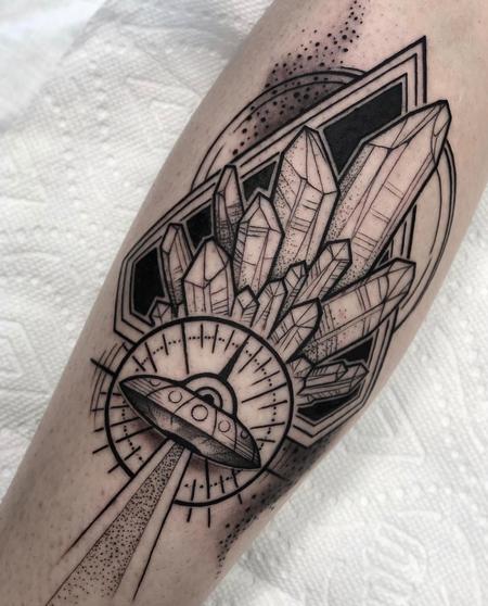 Tattoos - Blackwork UFO - 133286