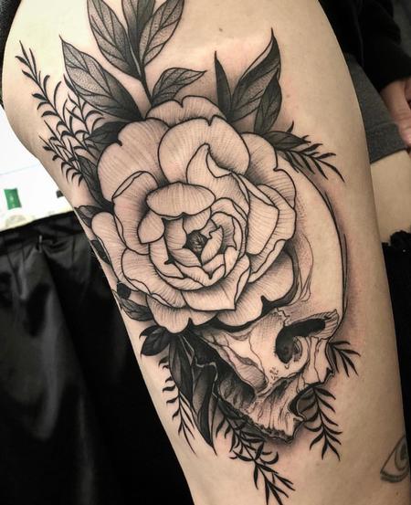 Tattoos - Blackwork Skull Tattoo - 133744
