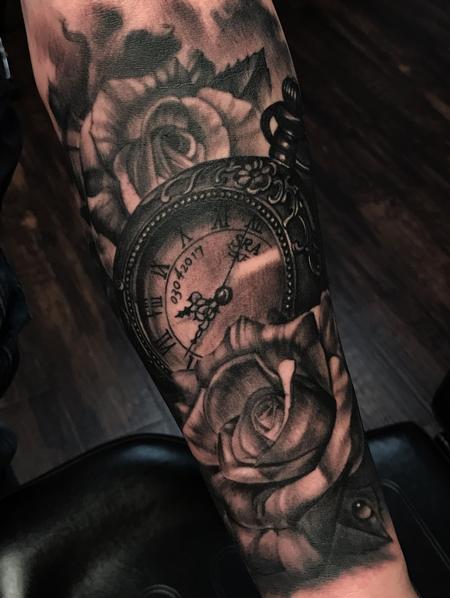 Tattoos - Pocketwatch and Roses - 128981