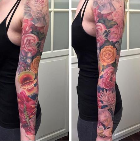 Tattoos - Floral Sleeve Progress Shot - 131599
