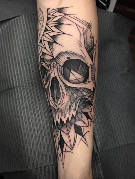 Tattoos - Black Work Skull - 132103
