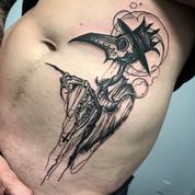 David Mushaney - Blackwork Style Plague Doctor Tattoo by David Mushaney