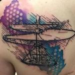 Tattoos - Watercolor Style De Vinci's Flying Machine - 115626